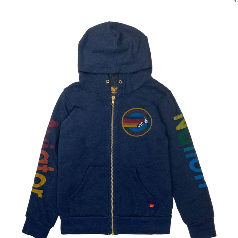 Aviator Nation - Kids Zip Up Hoodie.                      Navy- Size 14
